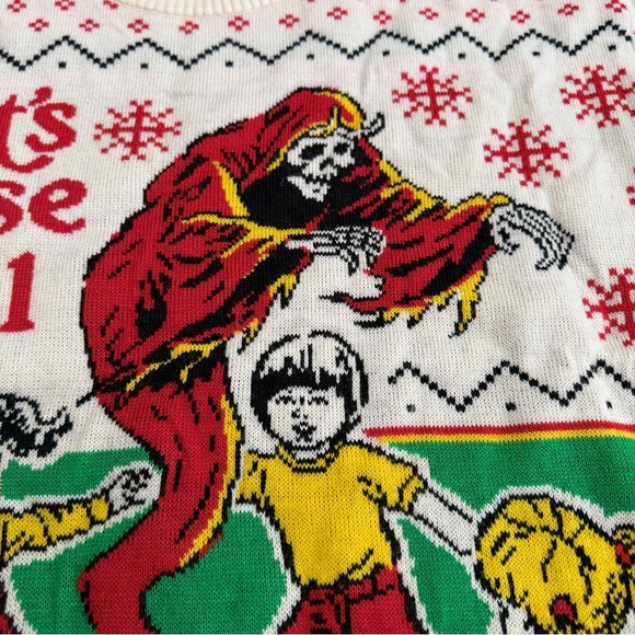 Steven Rhodes Sweater Men XL Let's Raise Hell Sacrifice Summon Demon Ritual Evil - Picture 7 of 12